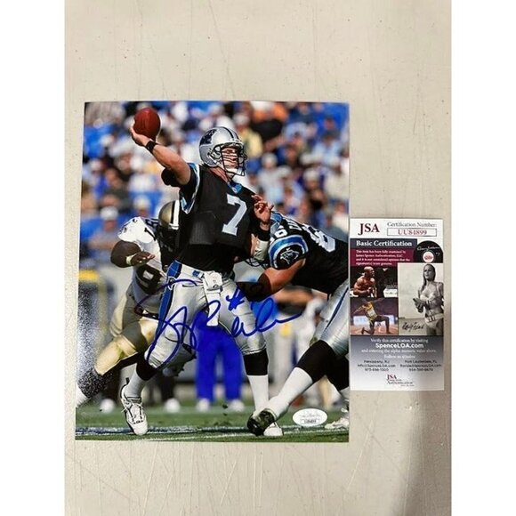 Steve Beuerlein signed autographed Carolina Panthers 8x10 photo JSA - Picture 1 of 3